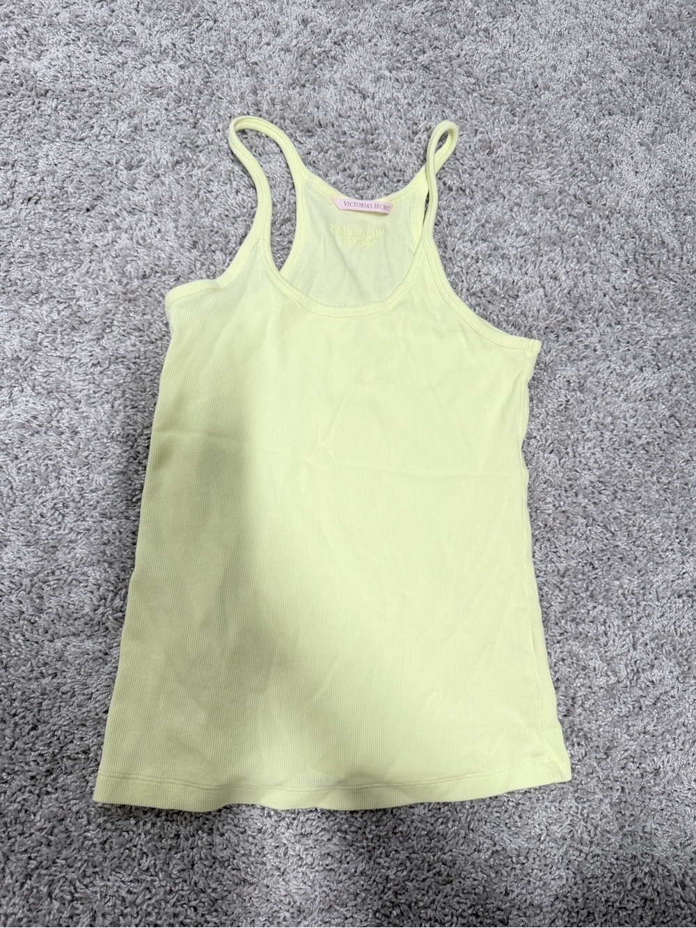 Victoria's Secret Pale Yellow Ribbed Tank Top